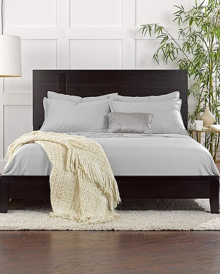 Pure Bamboo California King Sheets, Genuine 100% Organic Viscose Derived from Bamboo Bed Sheet Set, Soft & Cooling, Double Stitching, 2 Year Quality Promise (California King, Silver Pearl)
