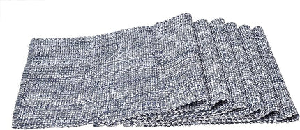 Urban Villa Placemats for Dining Table 100% CottonPlacemats 14''x20'' Over Sized Tablemats Set of 6Placemats Blue/White Two Tone Tablemats for Family Dinners Wedding Parties Everyday Use Placemats