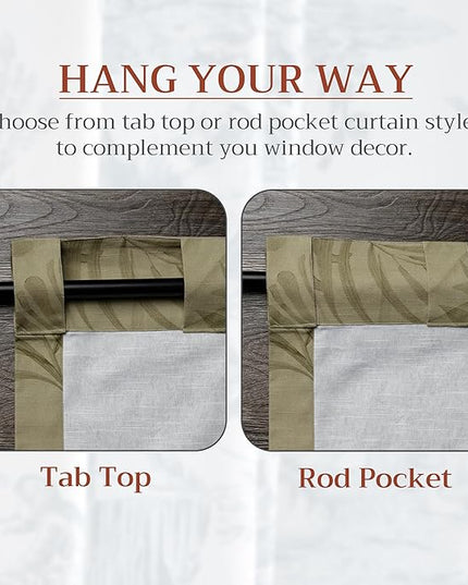 Maison d' Hermine Curtains for Living Room 100% Cotton 96 inch Length Two Panels Light Filtering Curtains for Bedroom Windows with Rod and Loop Pockets Drapes (Creole Olive Grey, 50" W x 96" L)