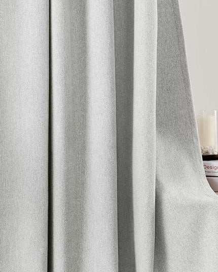 Joydeco Light Filtering Curtains 84 Inch Length for Bedroom, Faux Linen Curtains 84 Inches Long for Living Room, Pinch Pleat Curtains for Living Room 84 Inch Length(52x84 inch, Greyish White)