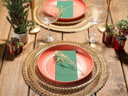 Disposable Linen-Feel Napkins For Christmas, 200 Red And 200 Green Guest Towels For Christmas Holiday Table Decor, 12" x 17", 400-Pack