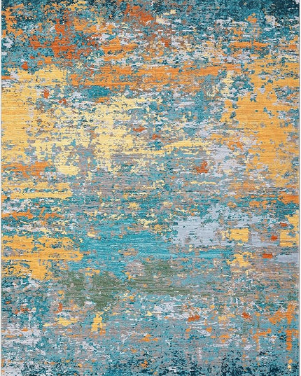 Modern Abstract 2x3 Area Rug Non Slip Non Shedding Low Pile Stain Resistant Rug for Entryway Kitchen Bedroom,Multi Color