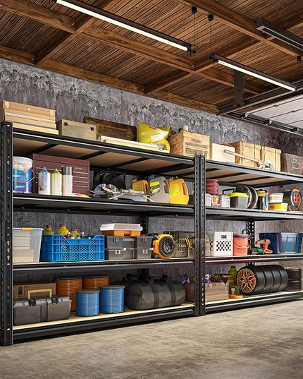 55" W Storage Shelves, 2040LBS Garage Shelving Heavy Duty, 4-Tier Storage Shelving, Adjustable Metal Shelving Unit for Garage, Warehouse, Pantry, Kitchen, 55" W × 24" D × 60" H