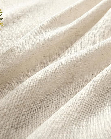 Joydeco Custom Linen Curtains for Living Room, Semi-Sheer Curtain 1 Panel Light Filtering Rod Pocket Back Tab (Linen, Custom Size)