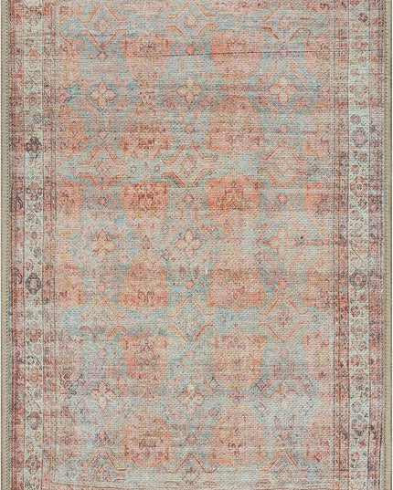 GLN Rugs Traditional Collection - Machine Washable Area Rug, Traditional Washable, Non Slip, Low Pile Chenille Rug, Living Room, Bedroom, Kitchen Rug (2'x3' Multicolor)