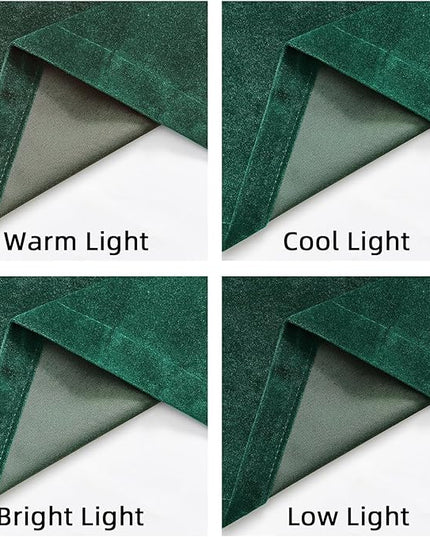 Joydeco Dark Green Velvet Curtains 96 Inches Long, Luxury Grommet Blackout Curtain 2 Panels, Thermal Insulated Privacy Room Darkening Window Drapes for Bedroom Living Room Home Theatre (52Wx96L)