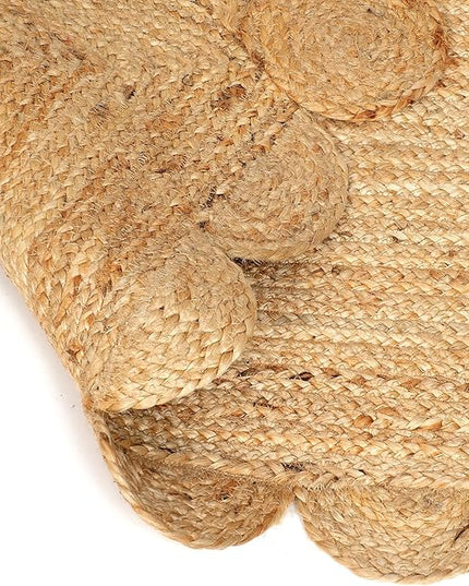 Hand Woven Jute Area Rug - 5' x 8' Feet - Rustic Beige Reversible Rectangular Rugs for Bedroom, Kitchen, Living Room - Vintage Natural Braided Entry Floor Décor Boho 5 x 8 Area Rug