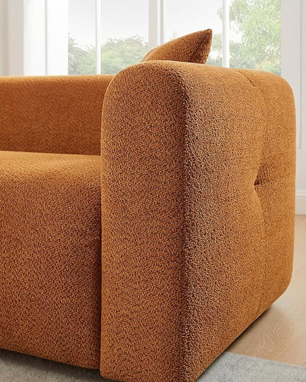 VANOMi Living Room Furniture Sets Include 95" Sofa & 42" Armchairs, Boucle Upholstered Oversized Couch with Pillows, Living Room Furniture Set for Bedroom Apartment (Curry, 2 Sofas+1 Chair)