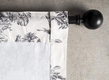 Maison d' Hermine Curtains for living room 100% Cotton 124 inch length Two Panels Light Filtering Toile Curtains for Bedroom Windows with rod and loop Pockets Drapes (Savana Jouy Black, 50"W x 124"L)