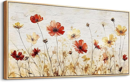 ERQINHUA Large Canvas Wall Decor For Living Room Wall Art For Bedroom Modern Stretched and Framed Beach Posters Abstract Flower Dining Room kitchen Print Artwork Mural Home Decor Wood Frame 30"X60"