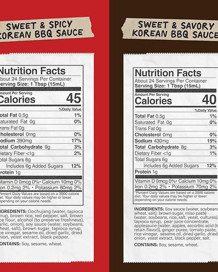 Momofuku Korean Barbecue Sauce Duo, Sweet & Spicy Gochujang and Sweet & Savory Galbi for BBQ, Marinade, Drizzle Toppings, Dipping Sauce and Elevated Meals