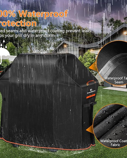 [Upgraded 1000D Heavy Duty Fabric] 52" Grill Cover for Weber Spirit 200 and 300 Series Outdoor Gas Grills, Super Waterproof BBQ Cover, Tear & Fade Resistant 7106 Grill Cover for Weber with Buckle