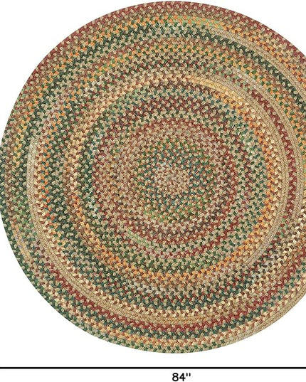 Capel American Heritage Tan Multi 7' 0" Round Braided Rug