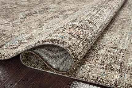 Loloi Magnolia Home by Joanna Gaines Millie Collection MIE-03 Charcoal/Dove 2'-7" x 10'-0", .25" Pile Height, Runner Rug