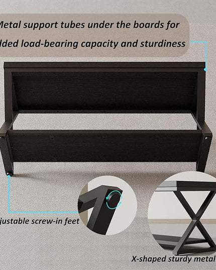 IBF Black Bench for Entryway, Black Modern Wood Bench for Bedroom Hallway Foyer, Farmhouse Entry Way Home Organizer Shoe Bench Seat with Storage Rack Indoor Under Window, 39 Inch Long