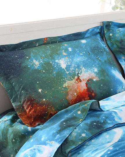 Wowelife Galaxy Bedding Comforter Set Twin with Sheets, 5-Piece Space Bed in A Bag Twin for Boys Girls Kids Bed Set with Comforter, Flat Sheet, Fitted Sheet and 2 Pillowcases