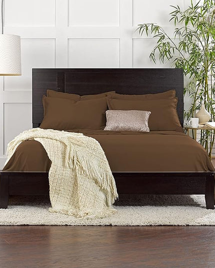 Pure Bamboo Full Sheets, Genuine 100% Organic Viscose Derived from Bamboo Bed Sheet Set, Luxuriously Soft & Cooling, Double Stitching, 2 Year Quality Promise (Full, Coconut Husk)