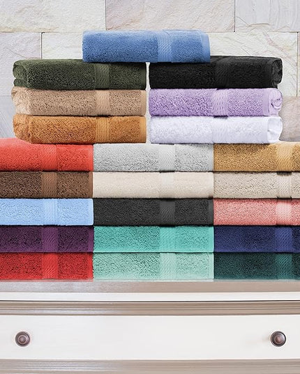 Superior Egyptian Cotton Pile 10 Piece Towel Set, Includes 2 Bath, 4 Hand, 4 Face Towels/Washcloths, Ultra Soft Luxury Towels, Thick Plush Essentials, Guest Bath, Spa, Hotel Bathroom, Latte
