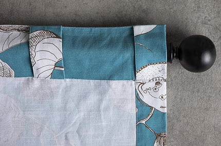 Maison d' Hermine Curtains for Living Room 100% Cotton 108 inch Length One Panel Light Filtering Curtains for Bedroom Windows with Rod and Loop Pockets Drapes (Manon Blue, 50" W x 108" L)