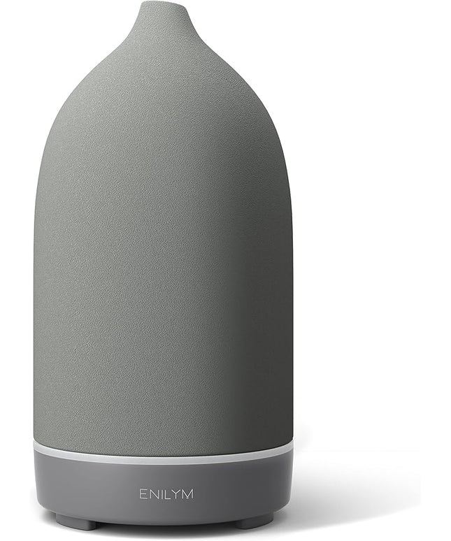 Aromatherapy Essential Oil Diffuser,9 Colors Mood Light,4 Timer Stone Diffuser Living Room(Grey)
