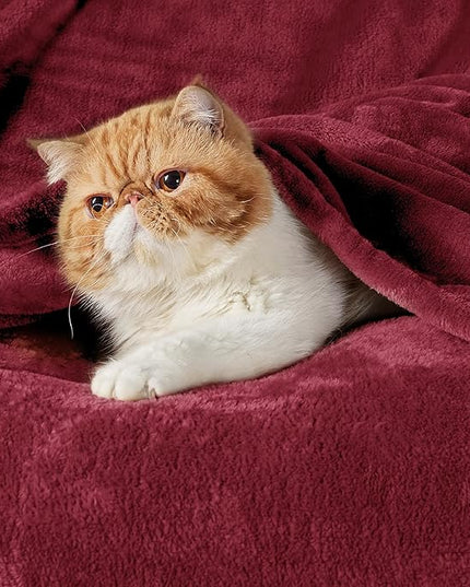 Bedsure GentleSoft Fleece Blankets King Size Burgundy - Bed Blanket Soft Lightweight Plush Cozy Fuzzy Luxury Microfiber, 108x90 inches