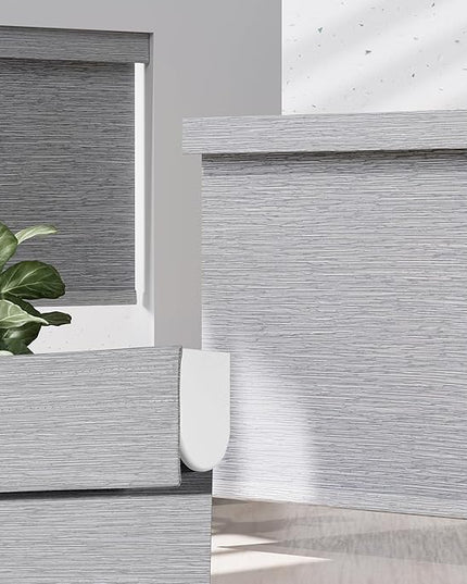 Blackout Roller Shades for Indoor Windows, Cordless Jacquard Fabric-Matched Roller Blinds, Easy to Install Privacy UV Protection Roll Up Blinds for Home Office, Grey, 34" W x 72" H