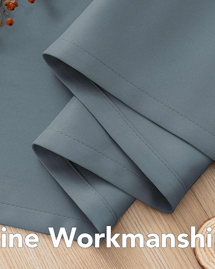 H.VERSAILTEX Premium Blackout Thermal Insulated Room Darkening Curtains for Bedroom/Living Room - Classic Grommet Top (2 Panels, Stone Blue, 52 Inch by 54 Inch)