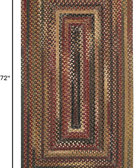 Capel American Heritage Woodstone 4' 0" X 6' 0" Concentric Rectangle Braided Rug