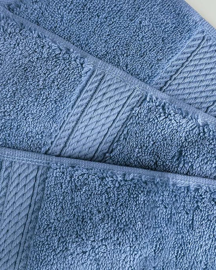 Superior Egyptian Cotton Pile 9 Piece Towel Set, Includes 3 Bath, 3 Hand, 3 Face Towels/Washcloths, Ultra Soft Luxury Towels, Thick Plush Essentials, Guest Bath, Spa, Hotel Bathroom, Denim Blue