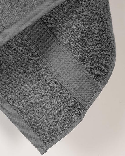 Superior Egyptian Cotton Pile Bath Towel Set of 2, Ultra Soft Luxury Towels, Thick Plush Essentials, Absorbent Heavyweight, Guest Bath, Hotel, Spa, Home Bathroom, Shower Basics, Charcoal