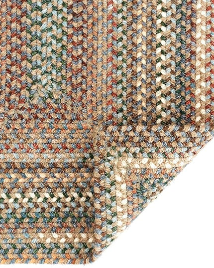 Capel American Heritage Moss Multi 8' 0" X 11' 0" Concentric Rectangle Braided Rug