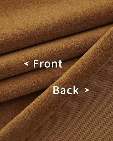 Joydeco Camel Brown Velvet Curtains 120 inch Length 2 Panels, Luxury Blackout Rod Pocket Thermal Insulated Window Curtains, Super Soft Room Darkening Drapes for Living Room Bedroom,W52 x L120 inches