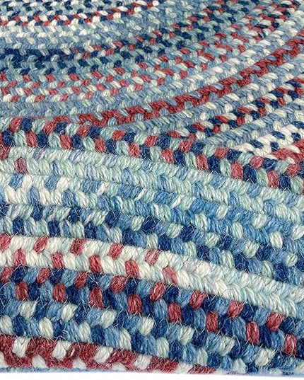 Capel American Heritage Barn Blue 8' 0" X 11' 0" Oval Braided Rug