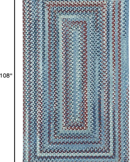 Capel American Heritage Barn Blue 7' 0" X 9' 0" Concentric Rectangle Braided Rug
