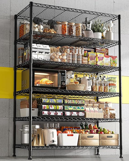REIBII 75''H Storage Shelves Metal Shelving Unit, 6 Tier Wire Shelving for Pantry Shelves Adjustable 1200LBS Garage Shelving Heavy Duty Storage Rack for Kitchen Garage, 35.4''W*75''H*15.7" D