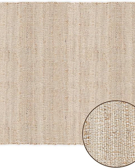 REDEARTH · Jute Cotton Area Rug - 9'x12' Rectangular Rug, Sustainable Handwoven, Non-Shedding, Soft & Durable – Reversible, Neutral Tones for Home Décor in Living Room, Dining Room, Bedroom