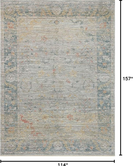 Loloi Magnolia Home by Joanna Gaines Millie Collection MIE-04 Slate/Multi 9'-6" x 13'-1", .25" Pile Height, Area Rug