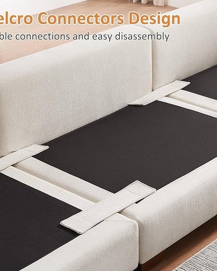 VANOMi Large Modular Sectional Sofa, Oversized Couch with Charging Station, Cloud Couch Deep Seat Sofa with Thick Cushion, Convertible Sectional Couches for Living Room Office Apartment