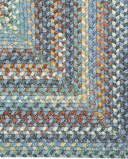 Capel American Heritage Legacy Blue 2' 0" X 8' 0" Runner Concentric Rectangle Braided Rug