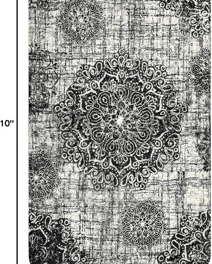 Lahome Vintage Medallion Washable Area Rug - 2'x3' Black Small Entry Rug Accent Distressed Non-Slip Throw Floor Carpet for Door Mat Entryway Bedroom Living Laundry Room Kitchen