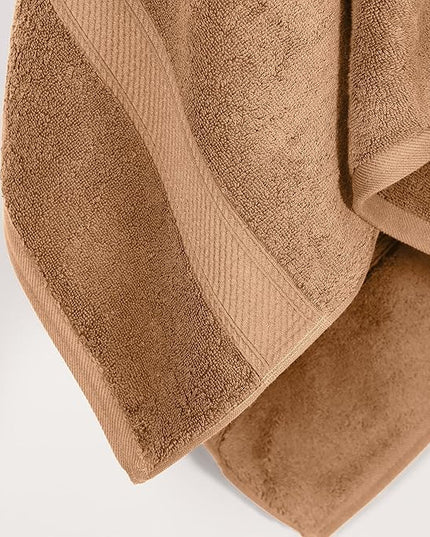 Superior Egyptian Cotton Pile Bath Towel Set of 2, Ultra Soft Luxury Towels, Thick Plush Essentials, Absorbent Heavyweight, Guest Bath, Hotel, Spa, Home Bathroom, Shower Basics, Rust