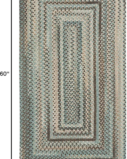 Capel American Heritage Slatewood 3' 0" X 5' 0" Concentric Rectangle Braided Rug