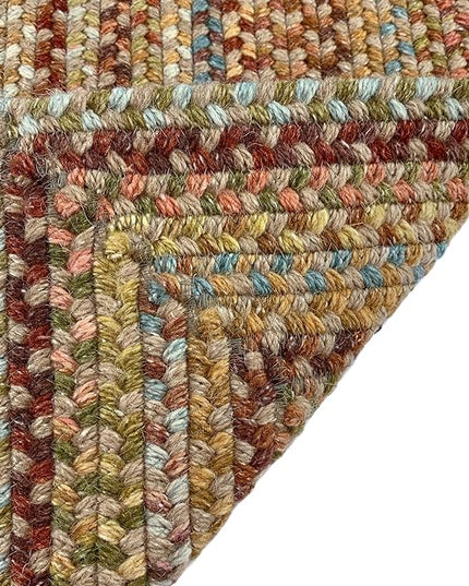 Capel American Heritage Olive Tan 0' 24" X 0' 36" Concentric Rectangle Braided Rug