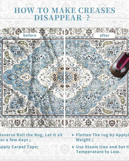 Ciicool Washable Runners Area Rug for Hallways, Ultra Soft 2'6 "x8' ft Boho Print Non-Slip Vintage Oriental Medallion Long Carpet for Kitchen Bedroom Laundry Bathroom