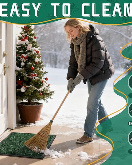 Yimobra Large Door Mat Outside Entrance 36x24, Waterproof Sturdy Outdoor Mats for Front Door, Heavy Duty Non-Slip Doormat for Garage Patio Entryway Indoor, Easy Clean, Green