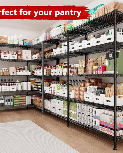REIBII 70" W Storage Shelves Heavy Duty Load 1600LBS, Metal Shelving 5-Tier Wire Shelving Unit Metal Shelves for Storage Adjustable Shelving Rack for Pantry Kitchen 70" W*15.8" D*72.4" H, 2 Pack