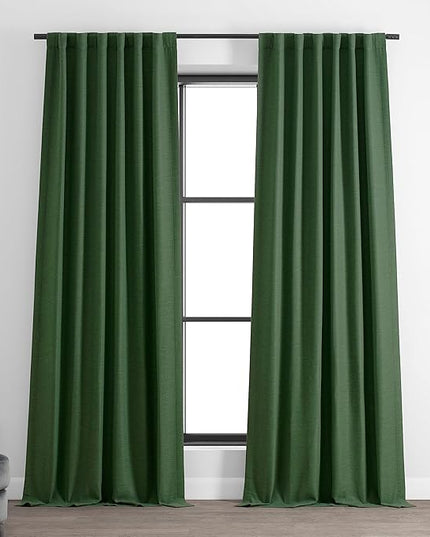 HPD Half Price Drapes Bellino Room Darkening Curtains 120 Inches Long Curtains for Bedroom & Living Room (1 Panel), 50W x 120L, Pine Forest Green