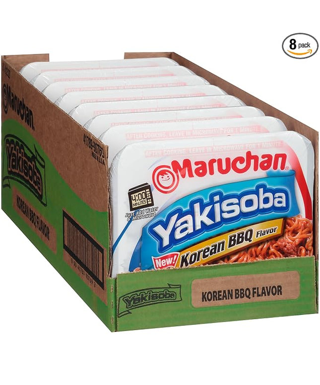 Maruchan Yakisoba Korean BBQ flavor, Japanese Instant Ramen Noodles, 4.12 Oz, 8 Count