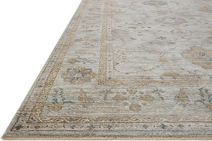 Loloi Magnolia Home by Joanna Gaines Millie Collection MIE-02 Sky/Gold 3'-6" x 5'-6", .25" Pile Height, Accent Rug