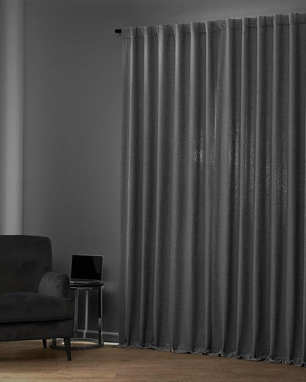 HPD Half Price Drapes Bellino Room Darkening Curtains 84 Inches Long Curtains for Bedroom & Living Room (1 Panel), 50W x 84L, Vista Grey
